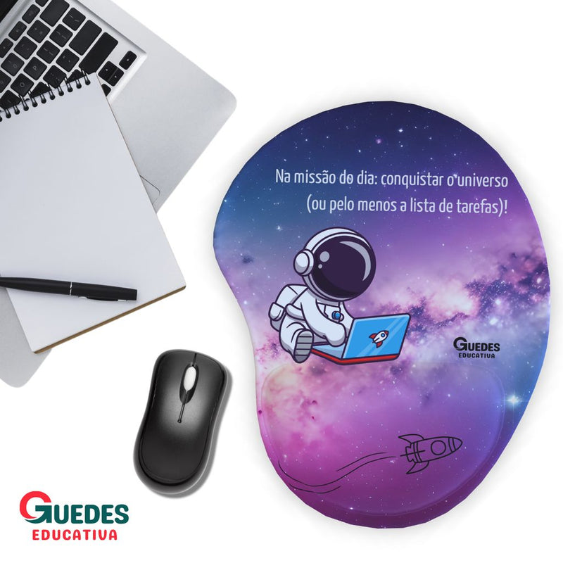 Mouse Pad Ergonômico - Astronauta conectado | Modelo Premium